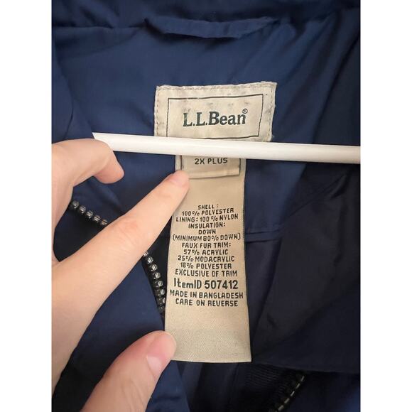 LL Bean Womens Ultrawarm Jacket Coat 2X 650 DOWN Puffer Hood Faux Fur Trim - Picture 10 of 14